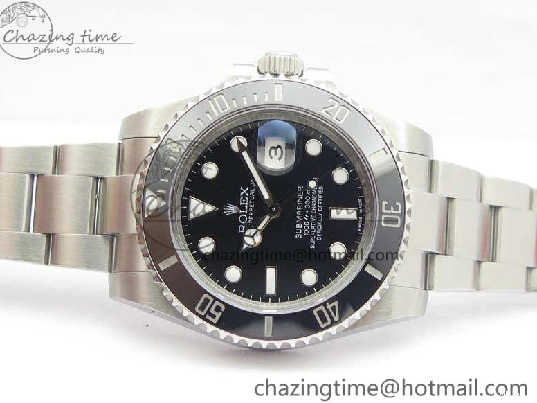 116610 Best 1:1 Edition Submariner 904L Bracelet Case SS Black SA3135 GMF And LN Ceramic 0111